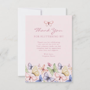 Carte De Remerciements Papillon Rose Anniversaire