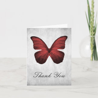 Carte de remerciements papillon rouge