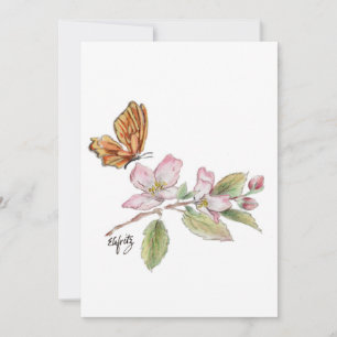 Carte De Remerciements papillon sur fleur
