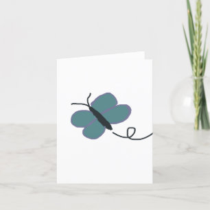 Carte De Remerciements Papillon turquoise Et Violet