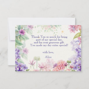 Carte De Remerciements Papillonner et tournoyer Jardin de fées aquarelle