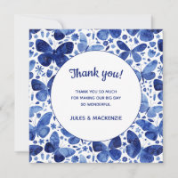 Papillons Aquarelle Indigo Mariage bleu