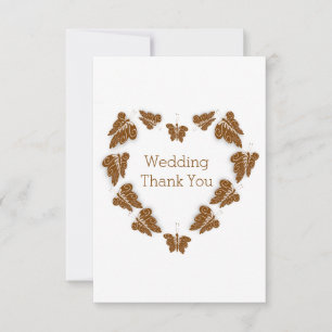 Carte De Remerciements Papillons couleur chocolat Mariage design