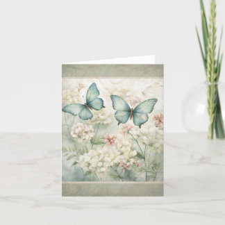 Carte De Remerciements Papillons Dans Le Jardin Vintage Look Note Card 2