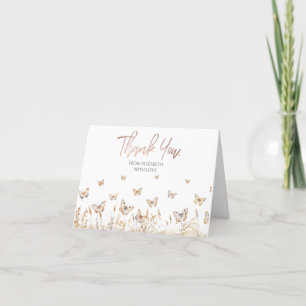 Carte De Remerciements Papillons de prairie aquarelle