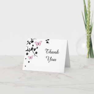Carte De Remerciements Papillons de remerciement de mariage élégant