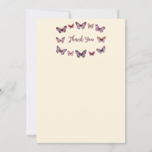Carte De Remerciements Papillons Élégants Baby Shower Personnalisé