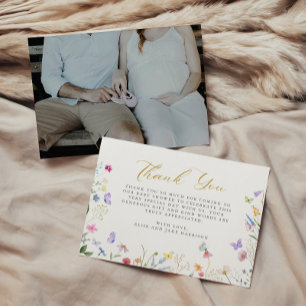 Carte De Remerciements Papillons Enchantés Livres Floraux Pour Bébé