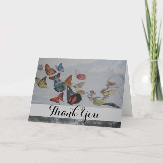 Carte De Remerciements Papillons et fées Reine des papillons Fées (Devant)
