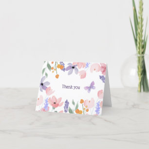 Carte De Remerciements Papillons et fleurs