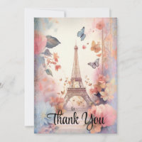 Papillons et fleurs Tour Eiffel