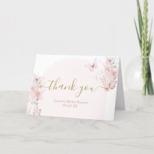 Carte De Remerciements Papillons Fleurs Mariage Shower