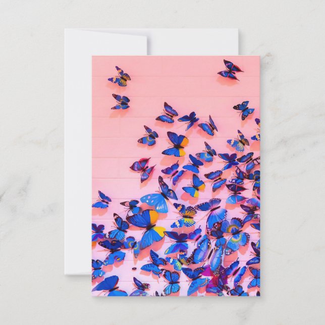Carte De Remerciements Papillons papillon bleu (Devant)
