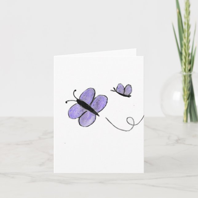 Carte De Remerciements Papillons pourpres (Devant)
