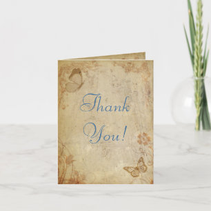 Carte De Remerciements Papillons Vintage