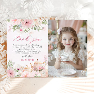 Carte De Remerciements Par tea Floral Tea Girl Anniversaire Photo