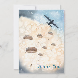 Carte De Remerciements Parachutistes aéroportés