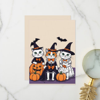 Carte De Remerciements "Parade d'Halloween des chatons"