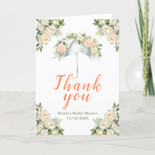 Carte De Remerciements Parapluie Floral pour Enterrement de Vie de Jeune