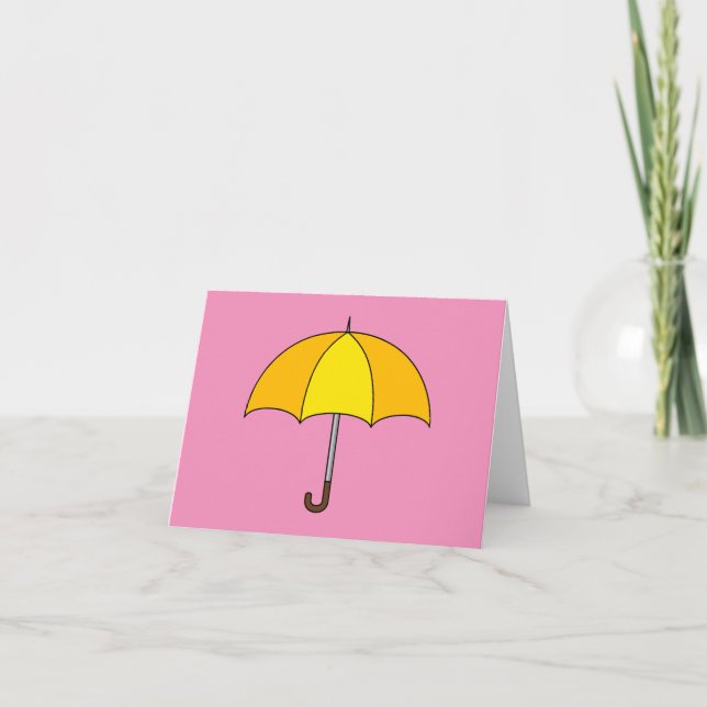 Carte De Remerciements Parapluie Jaune (Devant)