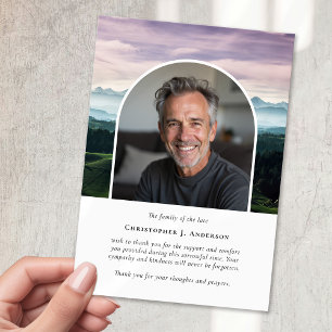 Carte De Remerciements Parcours de golf Photo Sympathy Funeral Memorial