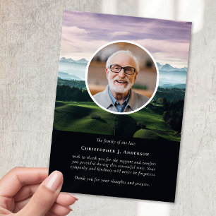 Carte De Remerciements Parcours de golf Photo Sympathy Funeral Memorial