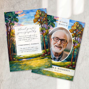 Carte De Remerciements Parcours de golf Photo Sympathy Funeral Memorial