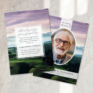 Carte De Remerciements Parcours de golf Photo Sympathy Funeral Memorial