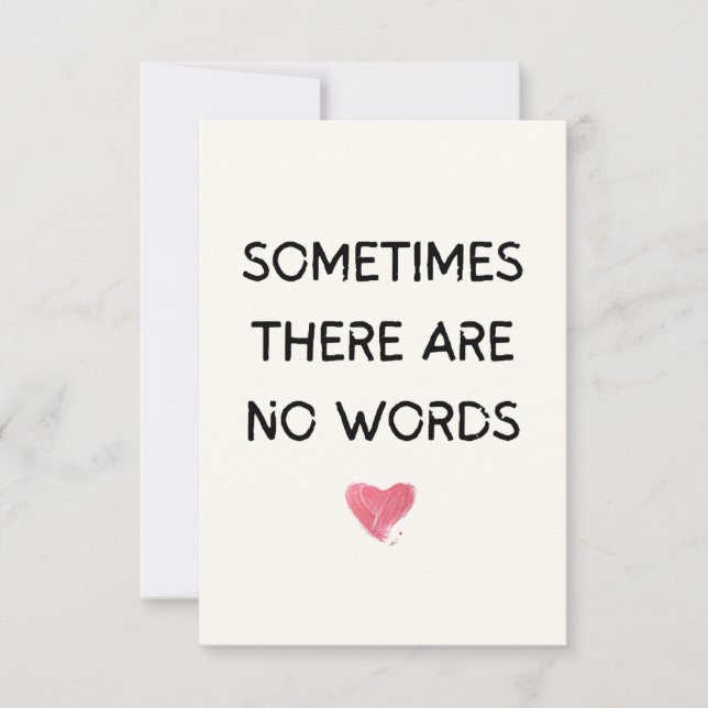 Carte De Remerciements Parfois il n'y a pas de mots (Devant)