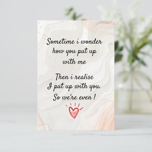 Carte De Remerciements Parfois je me demande comment tu me supportes, drô (Debout devant)