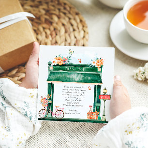 Carte De Remerciements Paris Café Boulangerie Baby shower aquarelle Tha