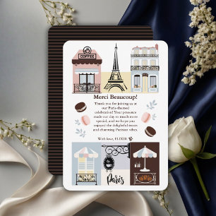 Carte De Remerciements Paris Café Patisserie Baby shower
