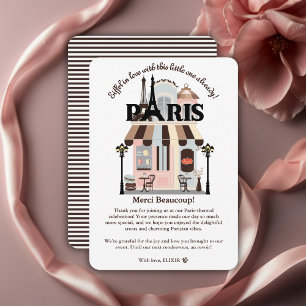Carte De Remerciements Paris Eiffel dans l'Amour Fête Prénatale Café Fran