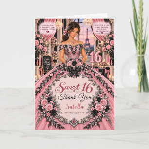 Carte De Remerciements Paris Sweet 16 Élégance