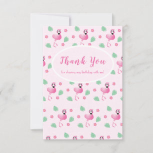 Carte De Remerciements Partager Mon Flamant rose Coupe Anniversaire Tropi