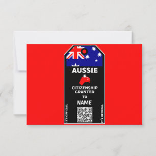 Carte De Remerciements Parti de la citoyenneté australienne Félicitations