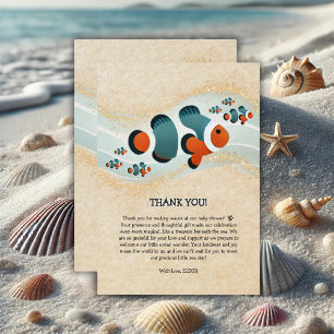 Carte De Remerciements Parties scintillant artisanale Poisson clown Baby 