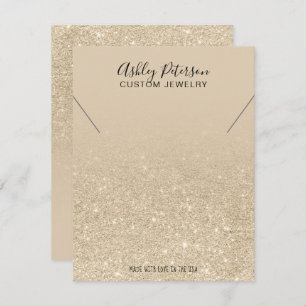 Carte De Remerciements Parties scintillant en or clair ivoire bijoux enco