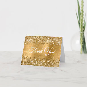 Carte De Remerciements Parties scintillant Gold Foil Sweet 16