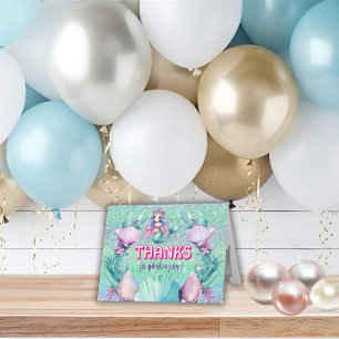 Carte De Remerciements Parties scintillant Purple Sirène anniversaire