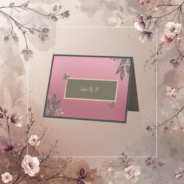 Carte De Remerciements parties scintillant rose rêve feuillage mariage ca (Créateur téléchargé)