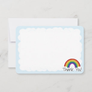 Carte De Remerciements Parties scintillantes d'arc-en-ciel de notes de