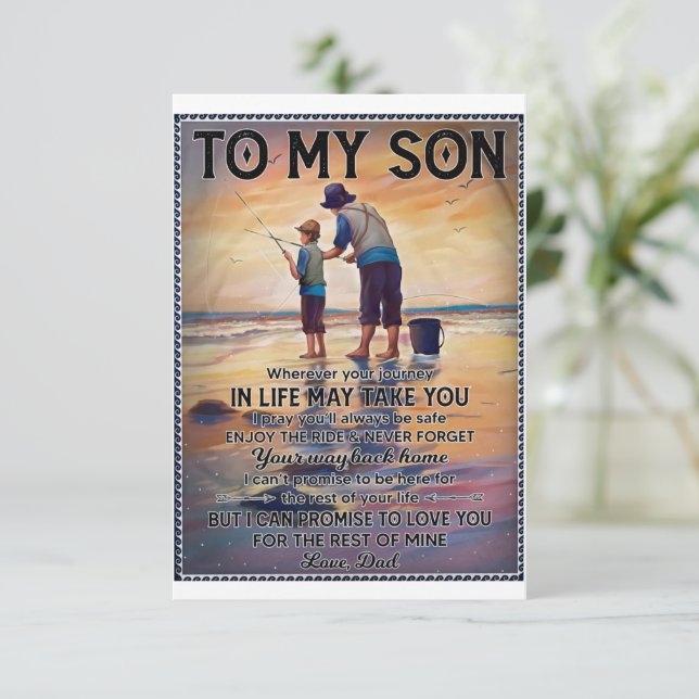 Carte De Remerciements Partout Où Votre Voyage Dans La Vie-Pêche Papa À S (Debout devant)