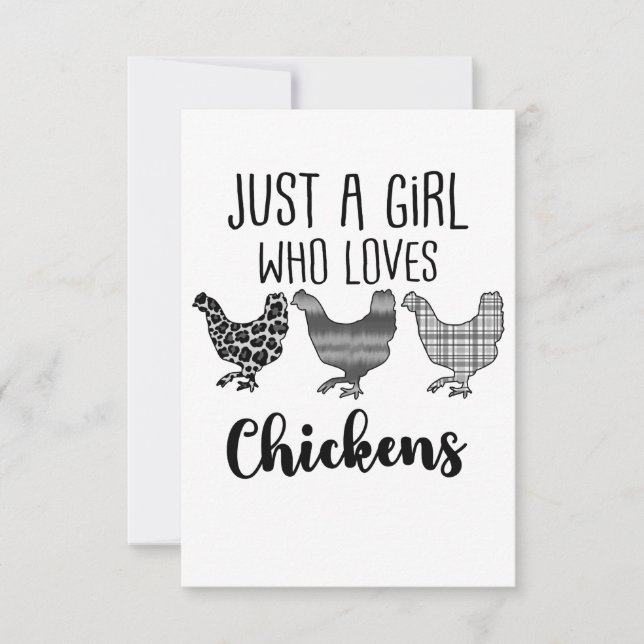 Carte De Remerciements Pas 1/2, Juste Une Fille Qui Aime Les Poulets, Drô (Devant)