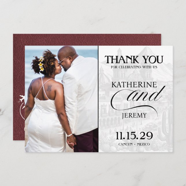 Carte De Remerciements Passeport de la Bourgogne (Devant / Derrière)