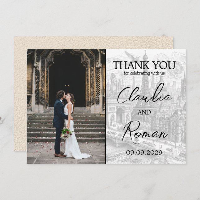 Carte De Remerciements Passeport d'Ivoire Paris (Devant / Derrière)