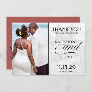 Carte De Remerciements Passeport du Mexique en Bourgogne légère