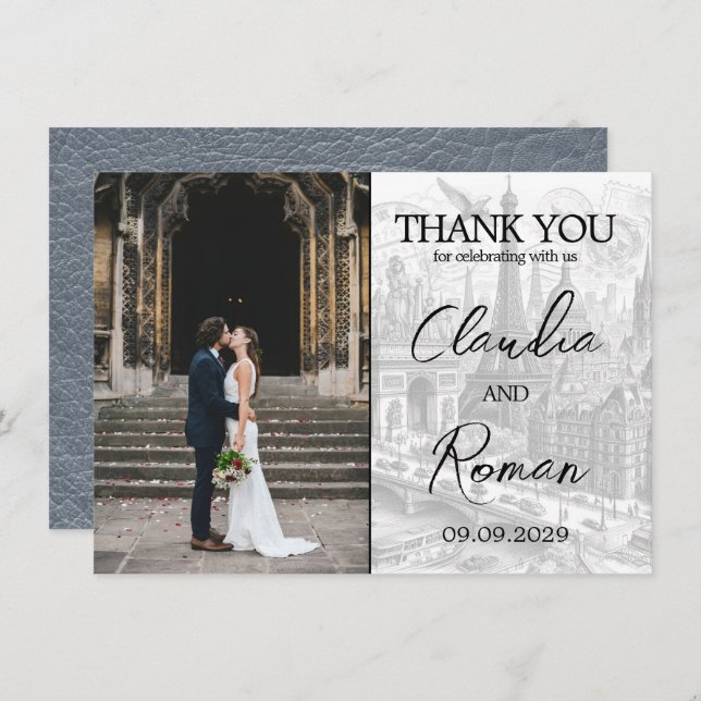 Carte De Remerciements Passeport Silver Paris (Devant / Derrière)