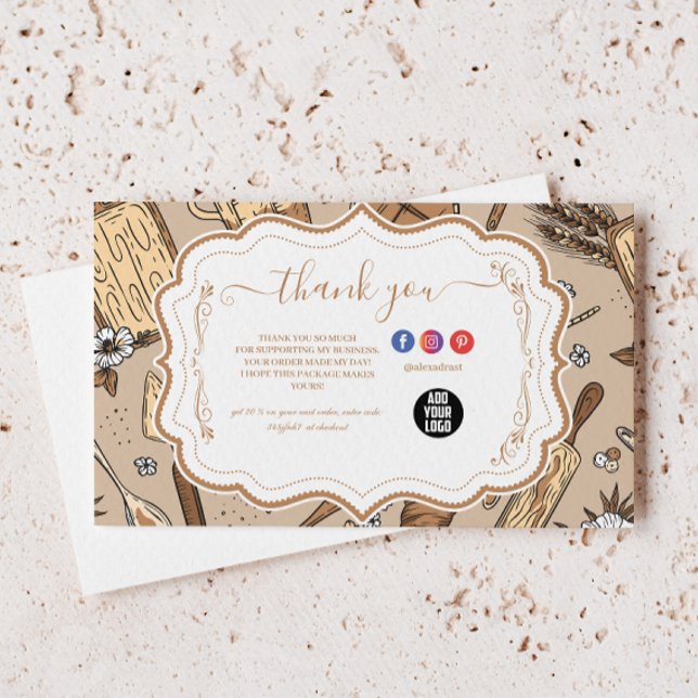 Carte De Remerciements Pastel Bakery Branding (Créateur téléchargé)