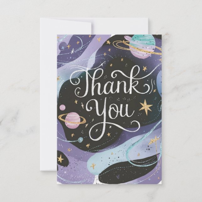 Carte De Remerciements Pastel Charming Stars Celestin (Devant)